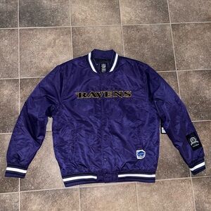 NFL Baltimore Ravens Satin Varsity Bomber Jacket - AUTHENTIC!